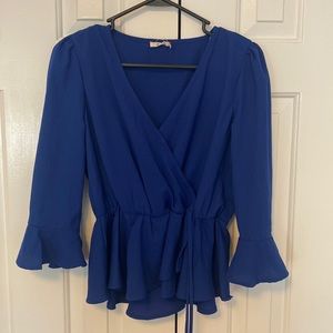 Blue wrap shirt